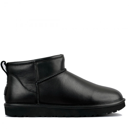 Ugg Mens Classic Ultra Mini Leather Black