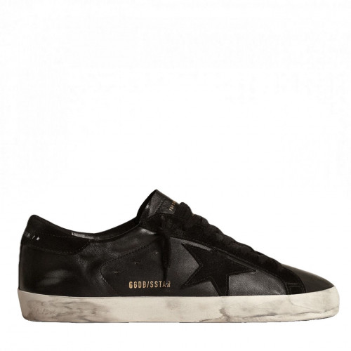 Super-Star Men's in Black Nappa With Black Suede Star and Heel Tab