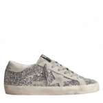 Super-Star in Silver Glitter With Ice-Gray Suede Star