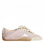 True-Star in Pastel Pink Suede With Silver Star and Heel Tab